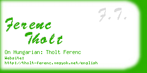 ferenc tholt business card